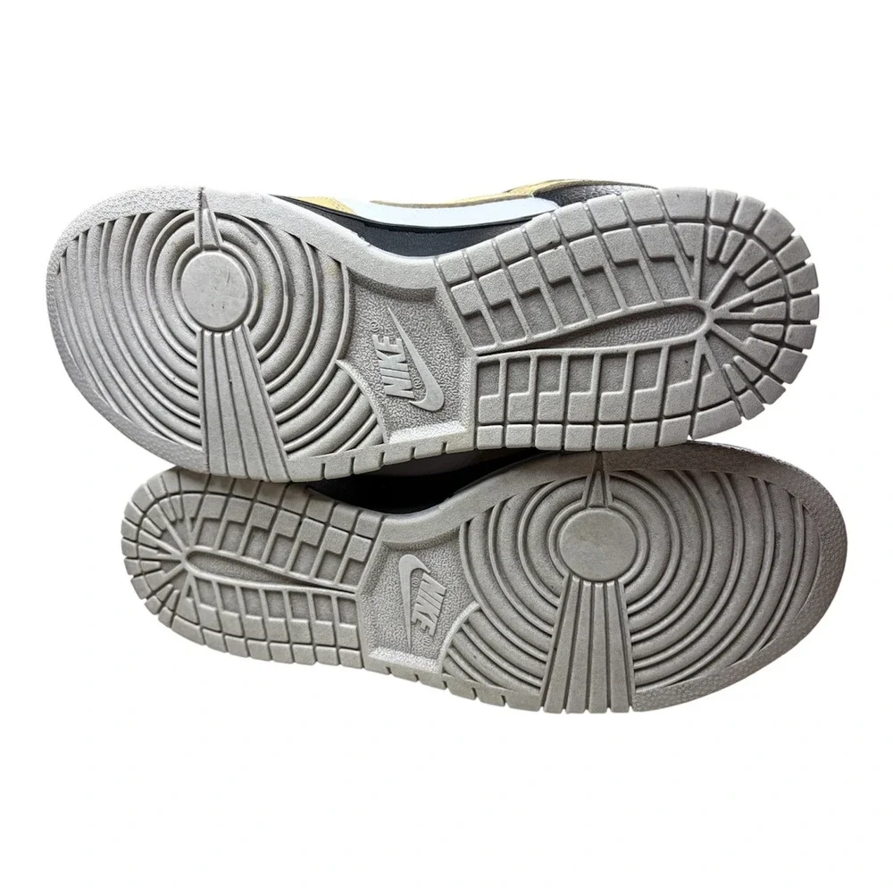 Nike Dunk Low Buff Gold Black White Tumbled Leather Sneakers DV7210-700‎